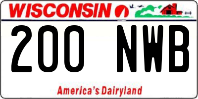 WI license plate 200NWB