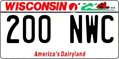 WI license plate 200NWC