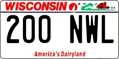 WI license plate 200NWL