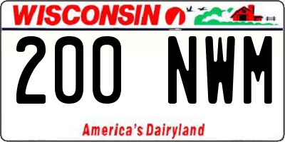 WI license plate 200NWM