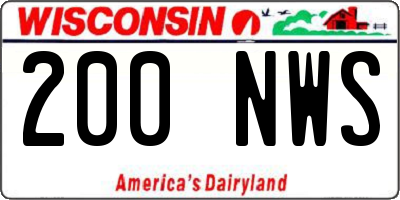 WI license plate 200NWS