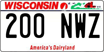 WI license plate 200NWZ