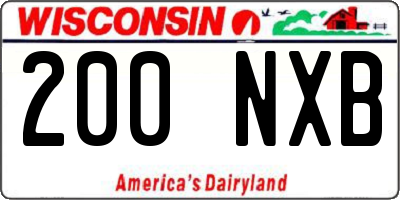WI license plate 200NXB