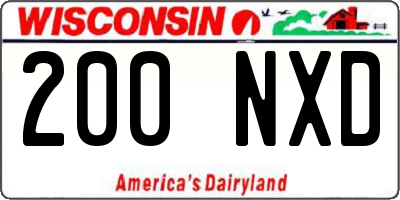 WI license plate 200NXD