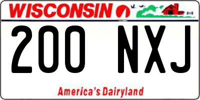 WI license plate 200NXJ