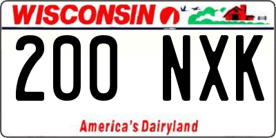 WI license plate 200NXK