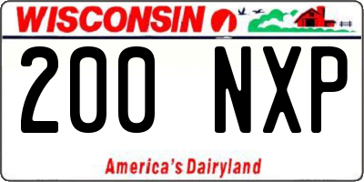 WI license plate 200NXP