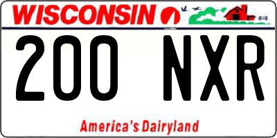 WI license plate 200NXR