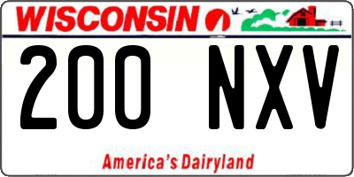 WI license plate 200NXV