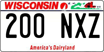WI license plate 200NXZ