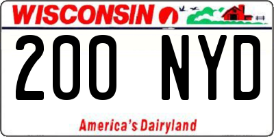 WI license plate 200NYD