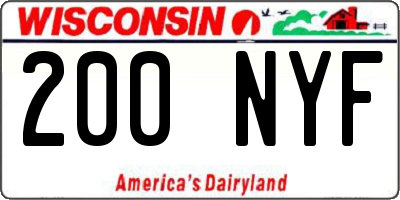 WI license plate 200NYF