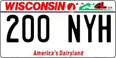 WI license plate 200NYH
