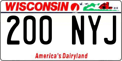 WI license plate 200NYJ