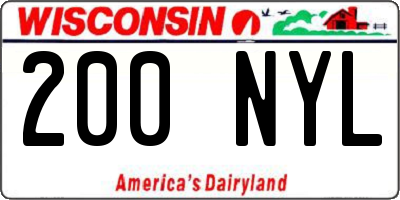 WI license plate 200NYL