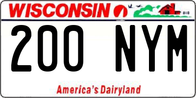 WI license plate 200NYM