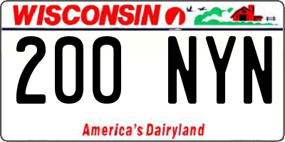 WI license plate 200NYN