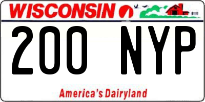 WI license plate 200NYP