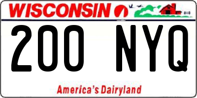 WI license plate 200NYQ