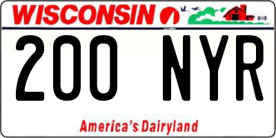 WI license plate 200NYR
