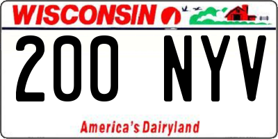 WI license plate 200NYV