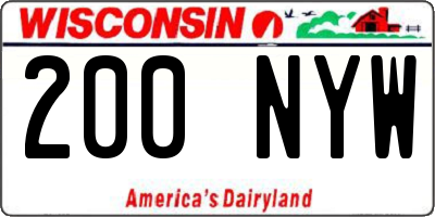 WI license plate 200NYW