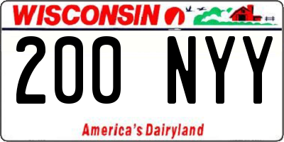 WI license plate 200NYY