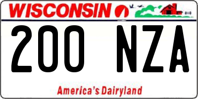 WI license plate 200NZA