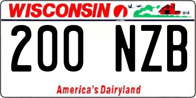 WI license plate 200NZB