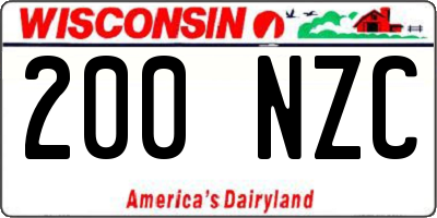WI license plate 200NZC