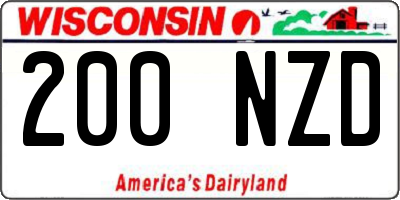 WI license plate 200NZD