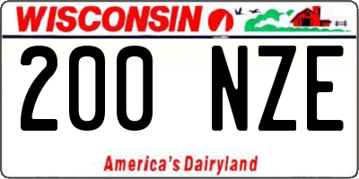 WI license plate 200NZE