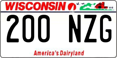 WI license plate 200NZG