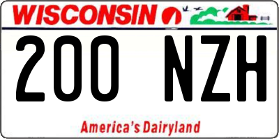 WI license plate 200NZH