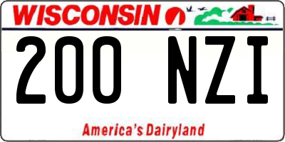 WI license plate 200NZI