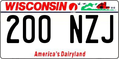 WI license plate 200NZJ