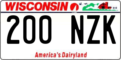WI license plate 200NZK