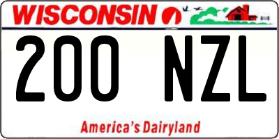 WI license plate 200NZL