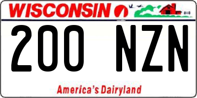 WI license plate 200NZN