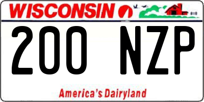 WI license plate 200NZP
