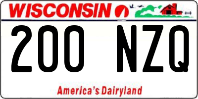 WI license plate 200NZQ