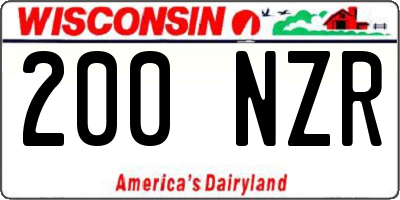 WI license plate 200NZR