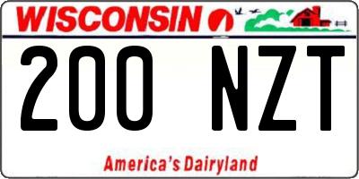 WI license plate 200NZT