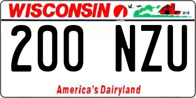 WI license plate 200NZU