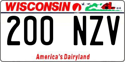 WI license plate 200NZV