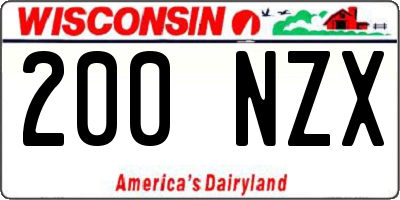 WI license plate 200NZX