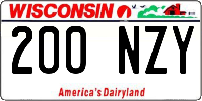 WI license plate 200NZY