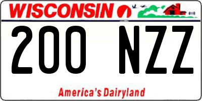 WI license plate 200NZZ