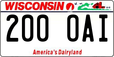 WI license plate 200OAI