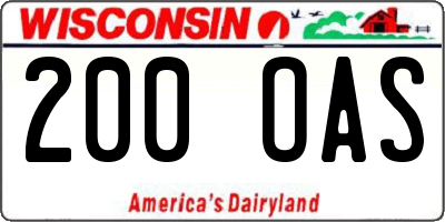 WI license plate 200OAS